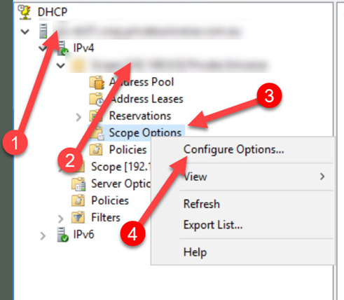 Windows DHCP Options